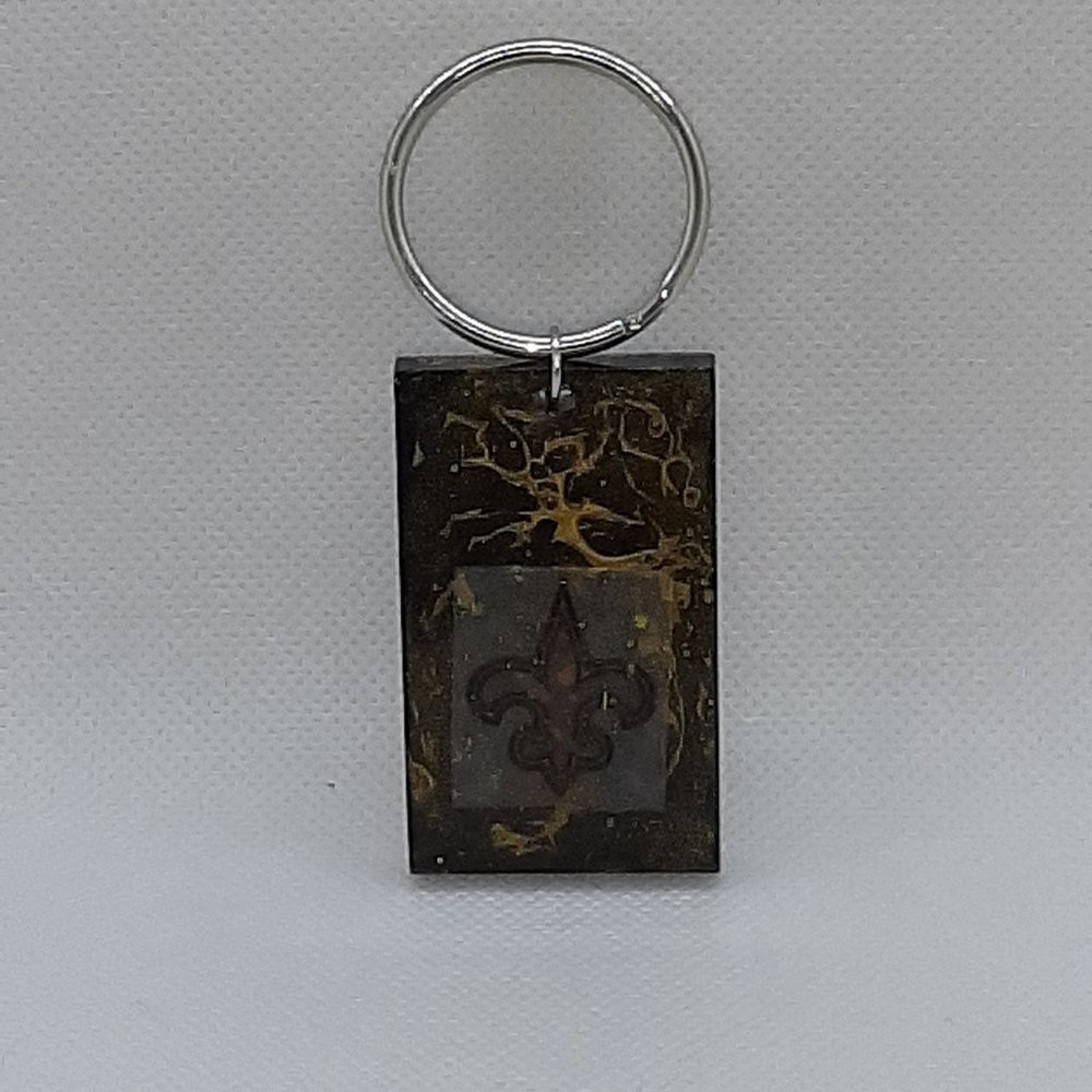 Saints Keychain in Black